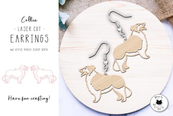 Collie Dog Earrings Laser Cut Design Review