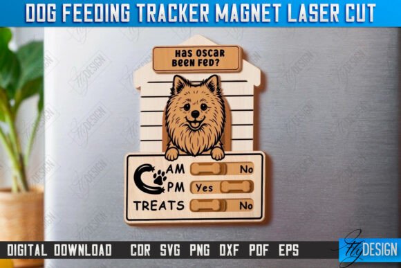 Dog Feeding Tracker Magnet Laser Cut Design Review