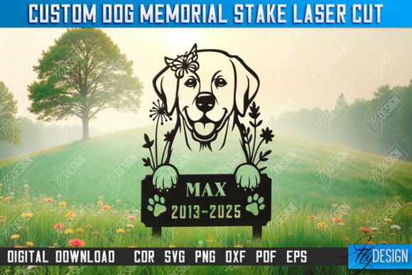 Dog Memorial Garden Stake Laser Cut CNC
