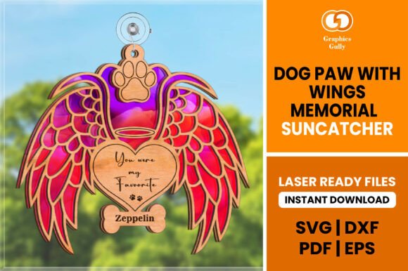 Dog Paw Wings Memorial Suncatcher SVG Review