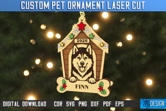 Dog Personalized Ornament Laser Cut CNC