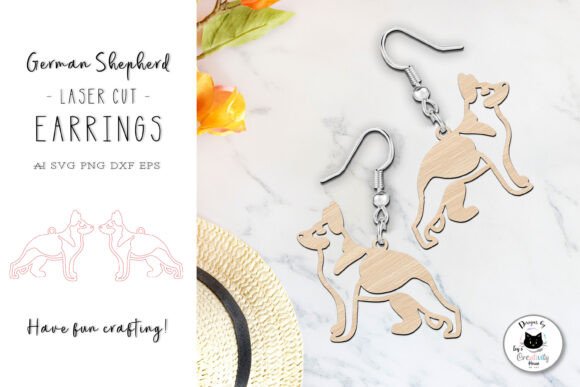 German Shepherd Dog Earrings Laser Cut Review
