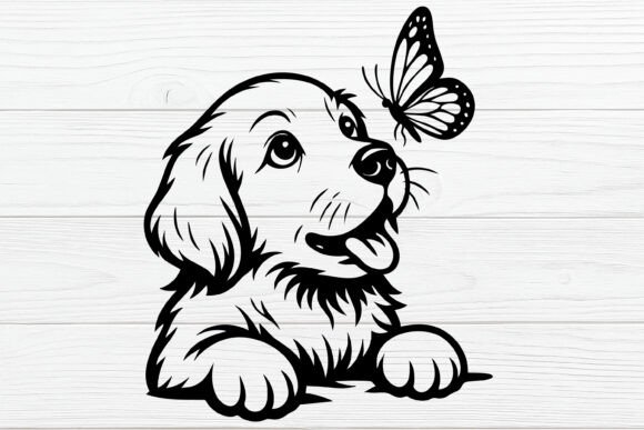 Golden Retriever with Butterfly SVG Review