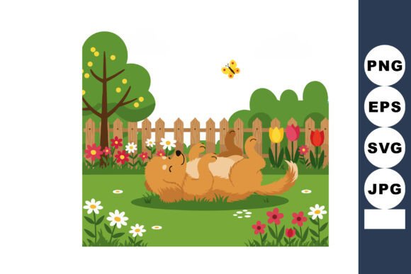 Happy Brown Dog in Green Garden Embroidery Review