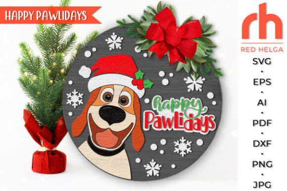 Happy Pawlidays SVG for Embroidery Projects