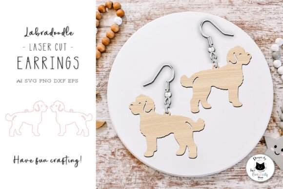 Labradoodle Dog Earrings Laser Cut Files Review