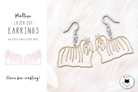 Maltese Dog Earrings Laser Cut Design Review