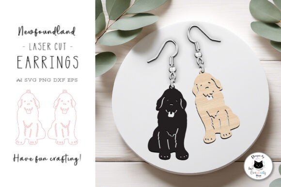 Newfoundland Dog Earrings Laser Cut File Review