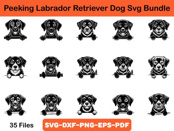 Peeking Labrador Retriever Dog Svg