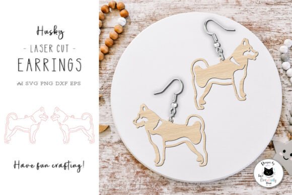 Siberian Husky Dog Earrings Laser Cut Review