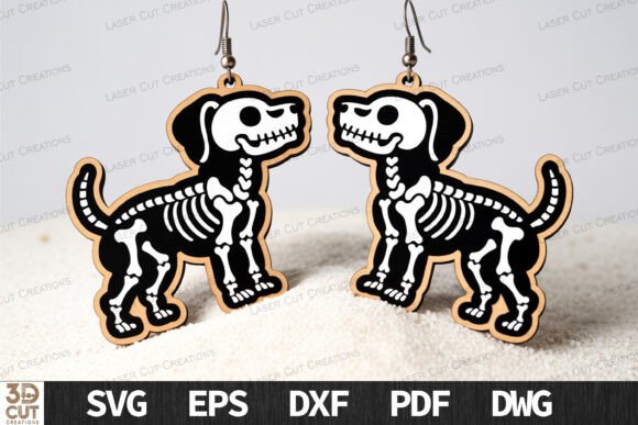 Skeleton Dog Earrings Laser Cut Review