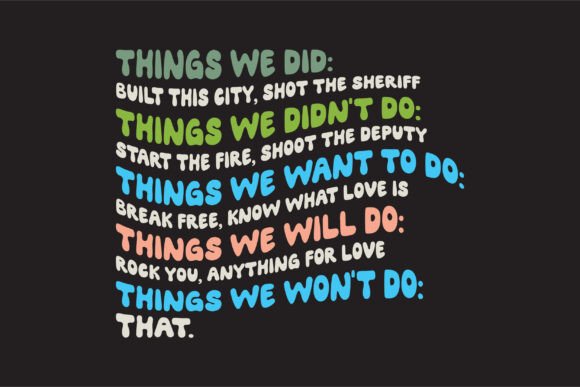 Things We Did, Things We Didn't Do Embroidery Design Review